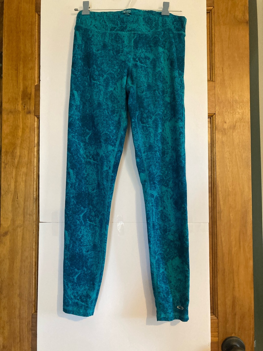 Champion Teal Marble-Print Leggings